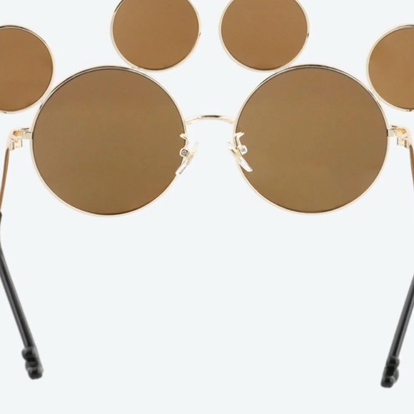 Japan Tokyo Disney Resort Disneyland Park Sunglasses Mickey Mouse Brown/Gold NWT - Picture 4 of 6